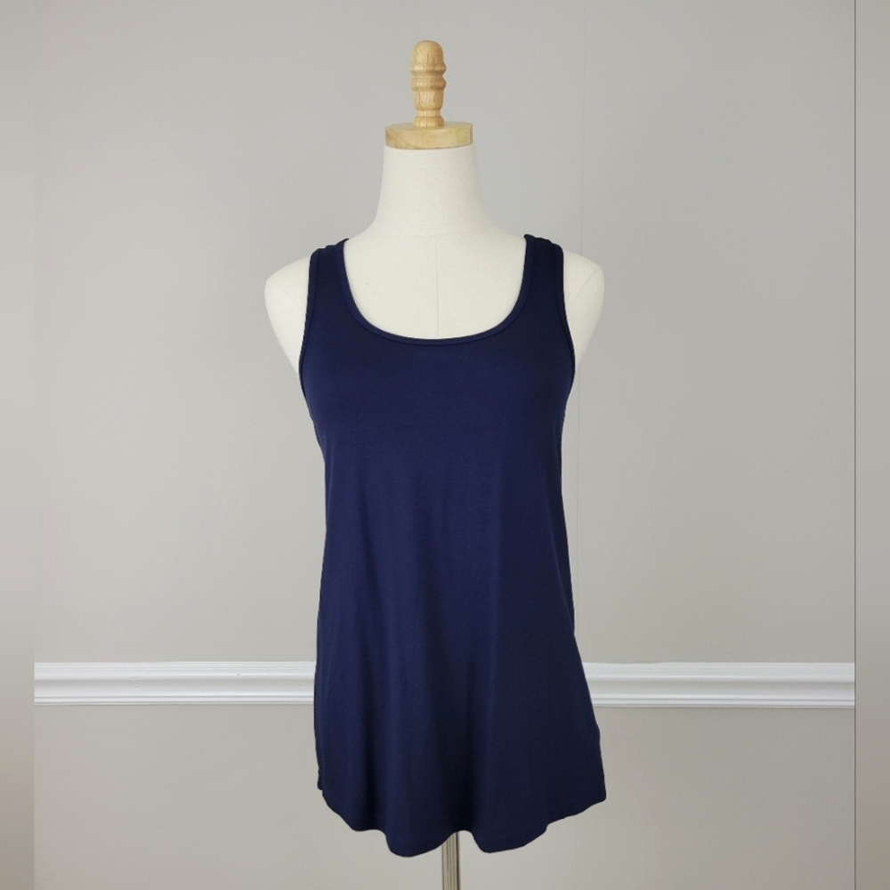 Isaac Mizrahi Racerback Navy Tank Top Sleeveless Style